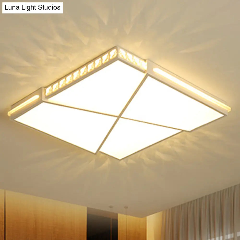 DecorBites™ DecorBites™ Modern K9 Crystal LED Flush Mount Ceiling Light with Remote Control Dimming, White Light - Available in Rectangle/Square, 16.5"/20.5"/35.5" Wide
