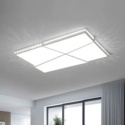 DecorBites™ DecorBites™ Modern K9 Crystal LED Flush Mount Ceiling Light with Remote Control Dimming, White Light - Available in Rectangle/Square, 16.5"/20.5"/35.5" Wide