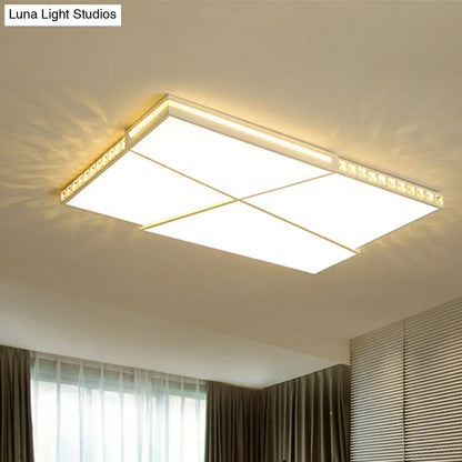 DecorBites™ DecorBites™ Modern K9 Crystal LED Flush Mount Ceiling Light with Remote Control Dimming, White Light - Available in Rectangle/Square, 16.5"/20.5"/35.5" Wide