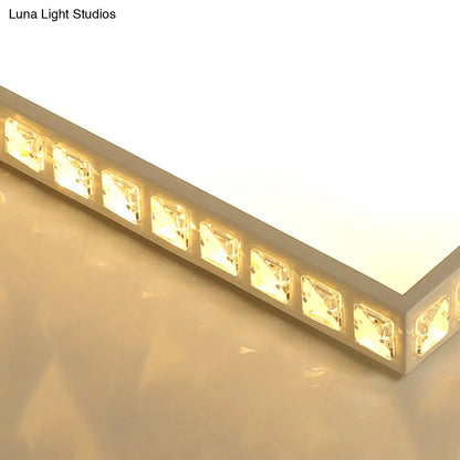 DecorBites™ DecorBites™ Modern K9 Crystal LED Flush Mount Ceiling Light with Remote Control Dimming, White Light - Available in Rectangle/Square, 16.5"/20.5"/35.5" Wide