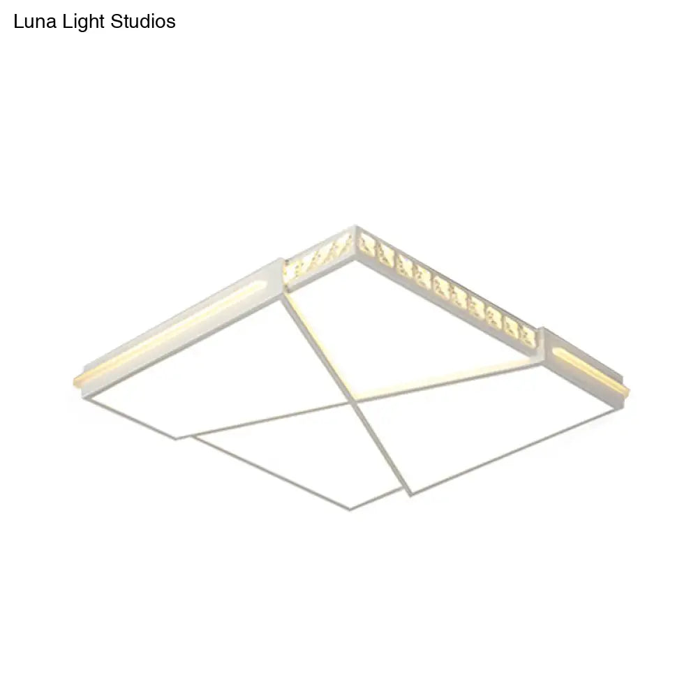 DecorBites™ DecorBites™ Modern K9 Crystal LED Flush Mount Ceiling Light with Remote Control Dimming, White Light - Available in Rectangle/Square, 16.5"/20.5"/35.5" Wide