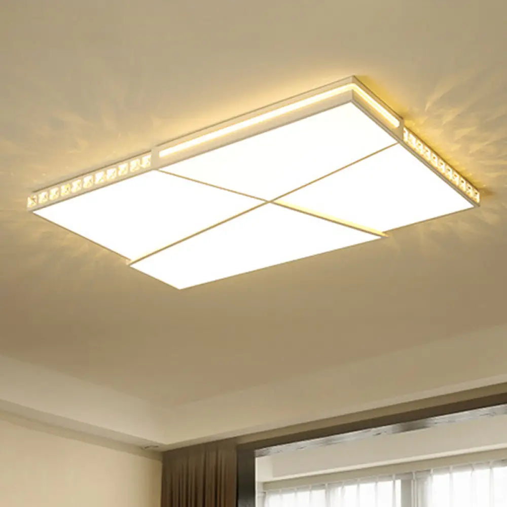 DecorBites™ DecorBites™ Modern K9 Crystal LED Flush Mount Ceiling Light with Remote Control Dimming, White Light - Available in Rectangle/Square, 16.5"/20.5"/35.5" Wide