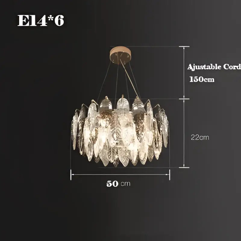 Modern leaf gold silver crystal pendant light with clear faceted glass leaves and adjustable cord suspension for living room decorbites gold silver