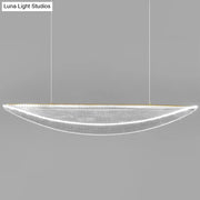 Modern leaf shaped acrylic led pendant light with sleek transparent body for dining room lighting