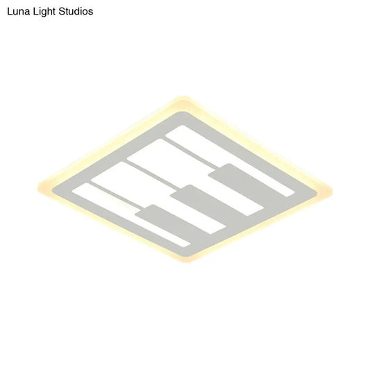 DecorBites™ DecorBites™ Modern LED Acrylic Flush Ceiling Light - Piano Design, White Flush Mount Lighting - Warm/White Light