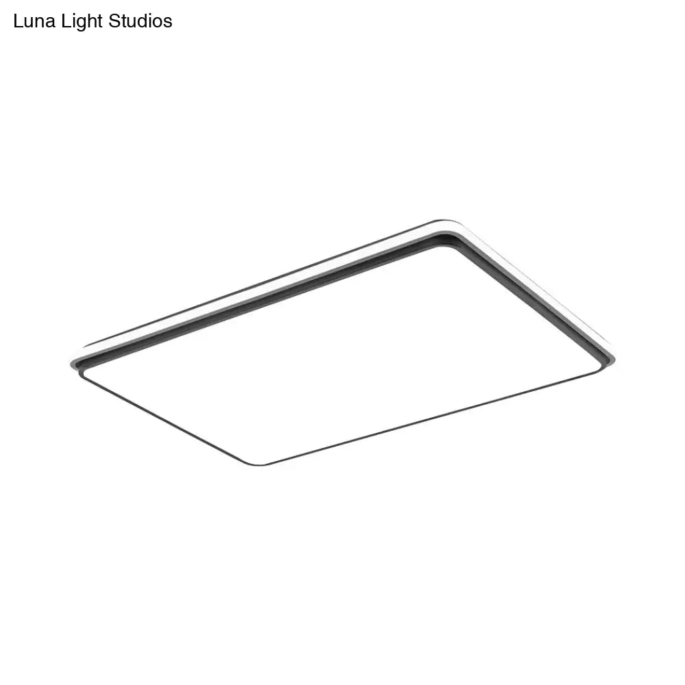DecorBites™ DecorBites™ Modern LED Acrylic Flush Mount Ceiling Light - 16"/19.5"/35.5" Wide Black & White Square/Rectangle, White/Warm Light
