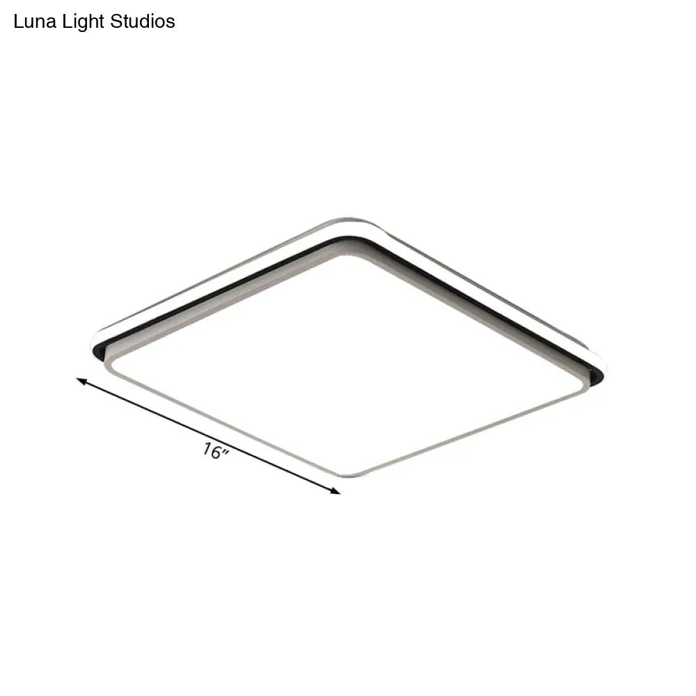 DecorBites™ DecorBites™ Modern LED Acrylic Flush Mount Ceiling Light - 16"/19.5"/35.5" Wide Black & White Square/Rectangle, White/Warm Light