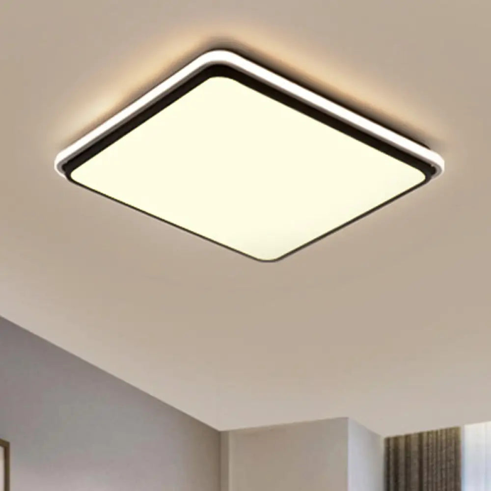 DecorBites™ DecorBites™ Modern LED Acrylic Flush Mount Ceiling Light - 16"/19.5"/35.5" Wide Black & White Square/Rectangle, White/Warm Light