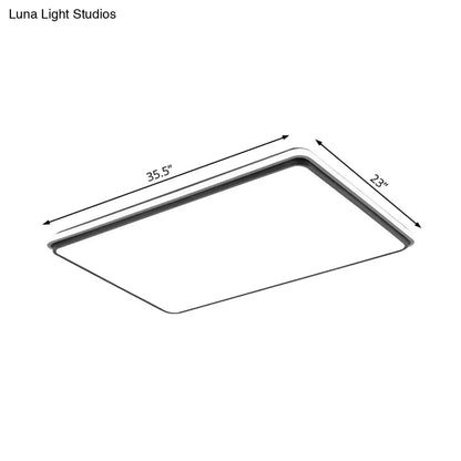 DecorBites™ DecorBites™ Modern LED Acrylic Flush Mount Ceiling Light - 16"/19.5"/35.5" Wide Black & White Square/Rectangle, White/Warm Light