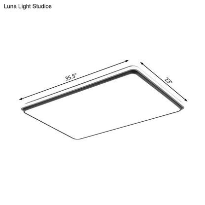 DecorBites™ DecorBites™ Modern LED Acrylic Flush Mount Ceiling Light - 16"/19.5"/35.5" Wide Black & White Square/Rectangle, White/Warm Light