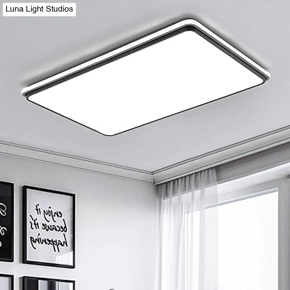 DecorBites™ DecorBites™ Modern LED Acrylic Flush Mount Ceiling Light - 16"/19.5"/35.5" Wide Black & White Square/Rectangle, White/Warm Light