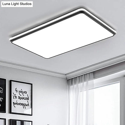 DecorBites™ DecorBites™ Modern LED Acrylic Flush Mount Ceiling Light - 16"/19.5"/35.5" Wide Black & White Square/Rectangle, White/Warm Light