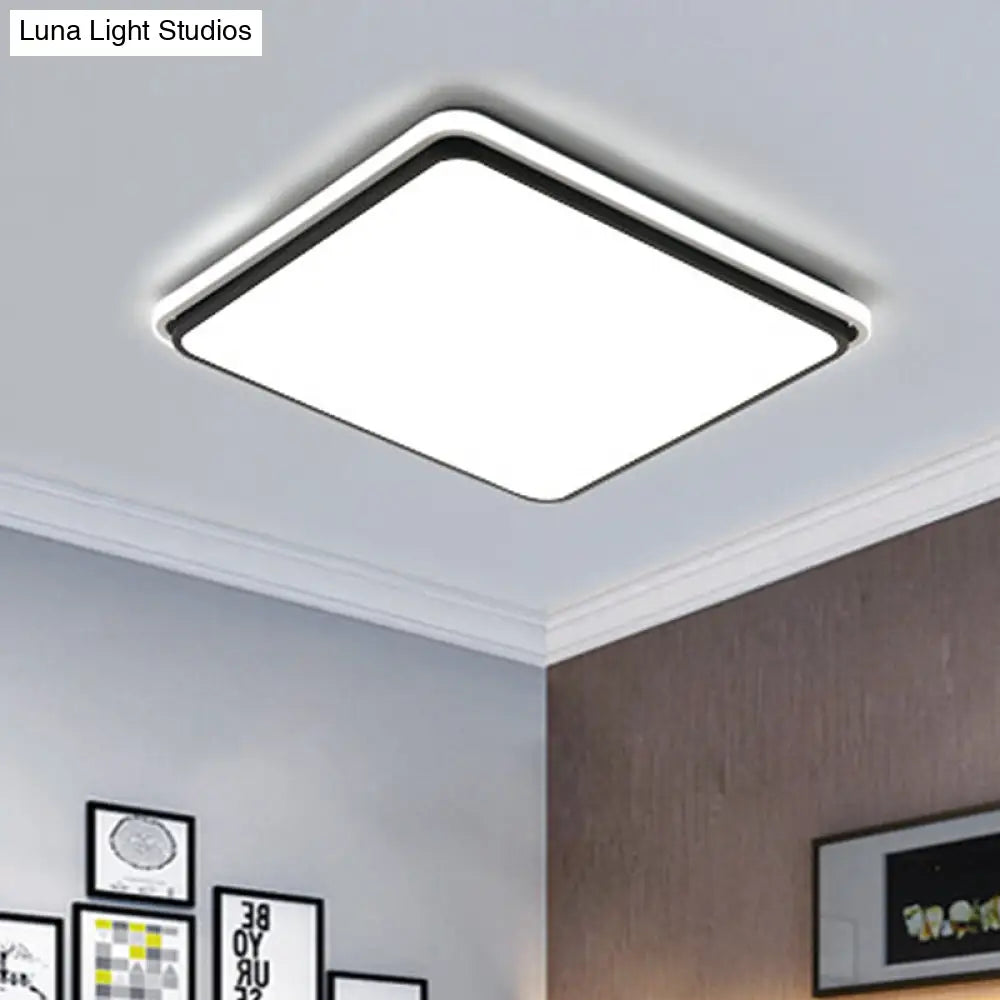 DecorBites™ DecorBites™ Modern LED Acrylic Flush Mount Ceiling Light - 16"/19.5"/35.5" Wide Black & White Square/Rectangle, White/Warm Light