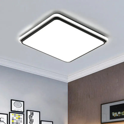 DecorBites™ DecorBites™ Modern LED Acrylic Flush Mount Ceiling Light - 16"/19.5"/35.5" Wide Black & White Square/Rectangle, White/Warm Light