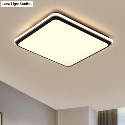 DecorBites™ DecorBites™ Modern LED Acrylic Flush Mount Ceiling Light - 16"/19.5"/35.5" Wide Black & White Square/Rectangle, White/Warm Light
