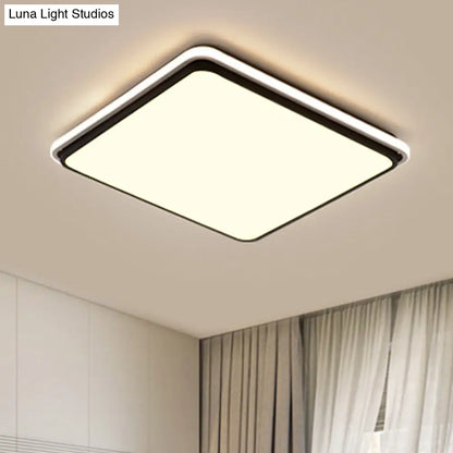 DecorBites™ DecorBites™ Modern LED Acrylic Flush Mount Ceiling Light - 16"/19.5"/35.5" Wide Black & White Square/Rectangle, White/Warm Light
