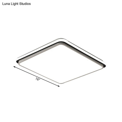 DecorBites™ DecorBites™ Modern LED Acrylic Flush Mount Ceiling Light - 16"/19.5"/35.5" Wide Black & White Square/Rectangle, White/Warm Light