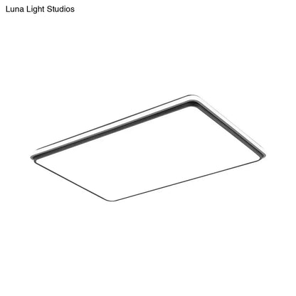 DecorBites™ DecorBites™ Modern LED Acrylic Flush Mount Ceiling Light - 16"/19.5"/35.5" Wide Black & White Square/Rectangle, White/Warm Light