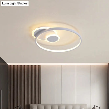 DecorBites™ DecorBites™ Modern LED Acrylic Flush Mount Ceiling Light for Bedroom - White Round Design w/ Warm or White Light