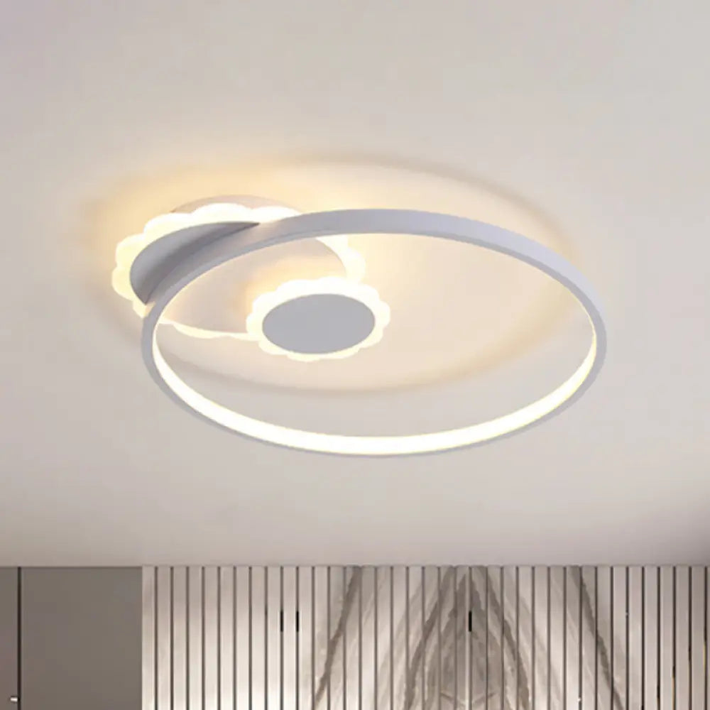 DecorBites™ DecorBites™ Modern LED Acrylic Flush Mount Ceiling Light for Bedroom - White Round Design w/ Warm or White Light