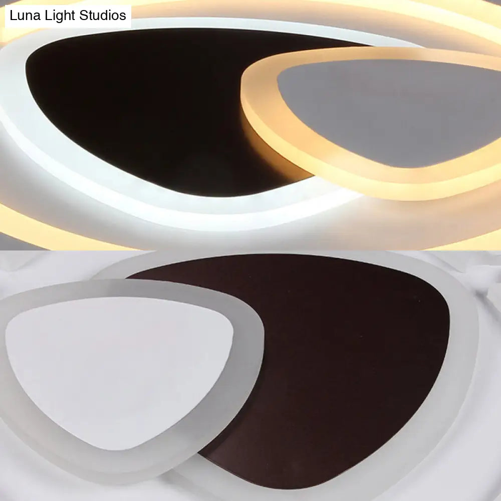 DecorBites™ DecorBites™ Modern LED Acrylic Flushmount Ceiling Lamp in Black/White Triangle Design with Remote Control Dimming