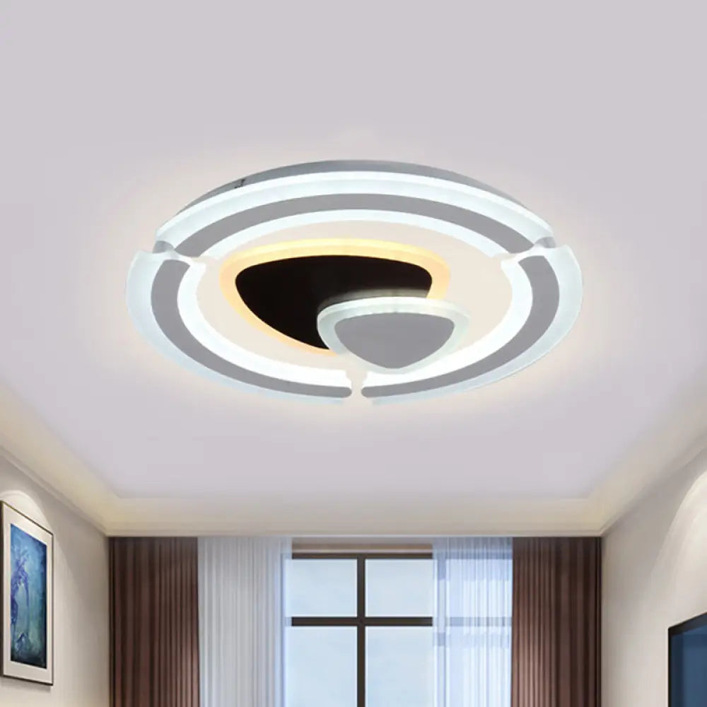 DecorBites™ DecorBites™ Modern LED Acrylic Flushmount Ceiling Lamp in Black/White Triangle Design with Remote Control Dimming