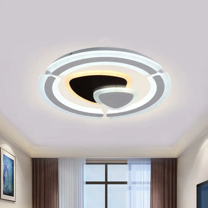 DecorBites™ DecorBites™ Modern LED Acrylic Flushmount Ceiling Lamp in Black/White Triangle Design with Remote Control Dimming