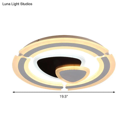 DecorBites™ DecorBites™ Modern LED Acrylic Flushmount Ceiling Lamp in Black/White Triangle Design with Remote Control Dimming
