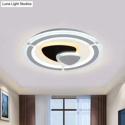 DecorBites™ DecorBites™ Modern LED Acrylic Flushmount Ceiling Lamp in Black/White Triangle Design with Remote Control Dimming
