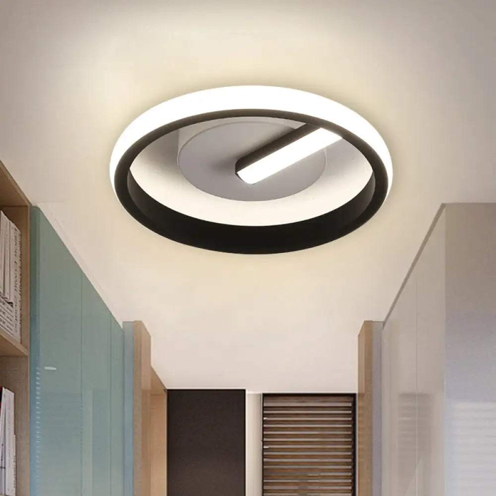DecorBites™ DecorBites™ Modern LED Acrylic Flushmount Light in Black for Corridor - White/Warm Light