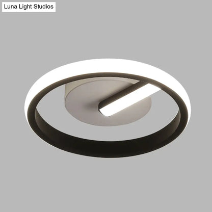 DecorBites™ DecorBites™ Modern LED Acrylic Flushmount Light in Black for Corridor - White/Warm Light