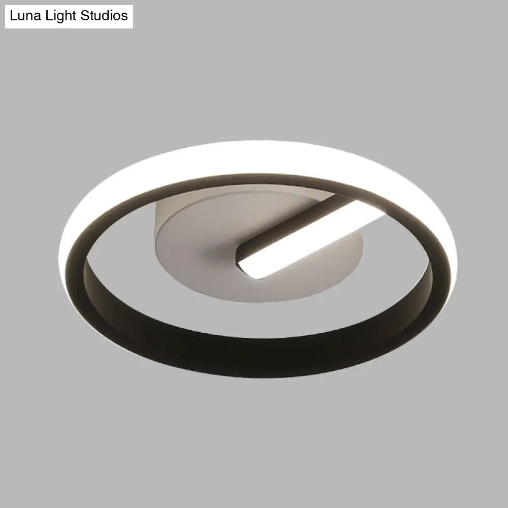 DecorBites™ DecorBites™ Modern LED Acrylic Flushmount Light in Black for Corridor - White/Warm Light