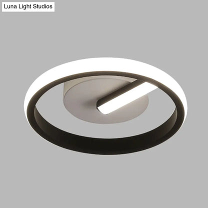 DecorBites™ DecorBites™ Modern LED Acrylic Flushmount Light in Black for Corridor - White/Warm Light