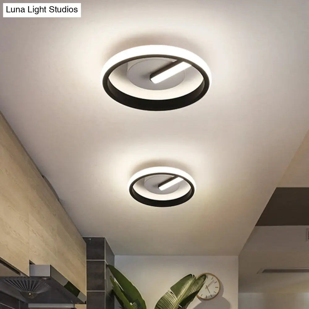 DecorBites™ DecorBites™ Modern LED Acrylic Flushmount Light in Black for Corridor - White/Warm Light