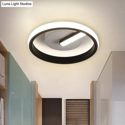 DecorBites™ DecorBites™ Modern LED Acrylic Flushmount Light in Black for Corridor - White/Warm Light