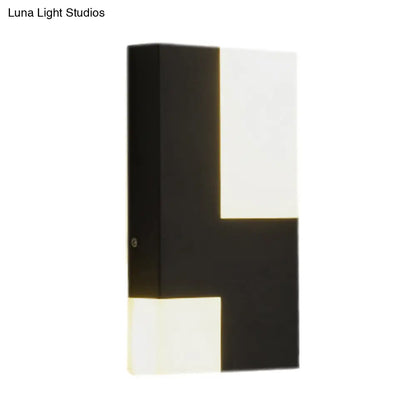 DecorBites™ DecorBites™ Modern LED Acrylic Wall Sconce Light - White/Black Rectangular Minimalist Lamp for Bedside