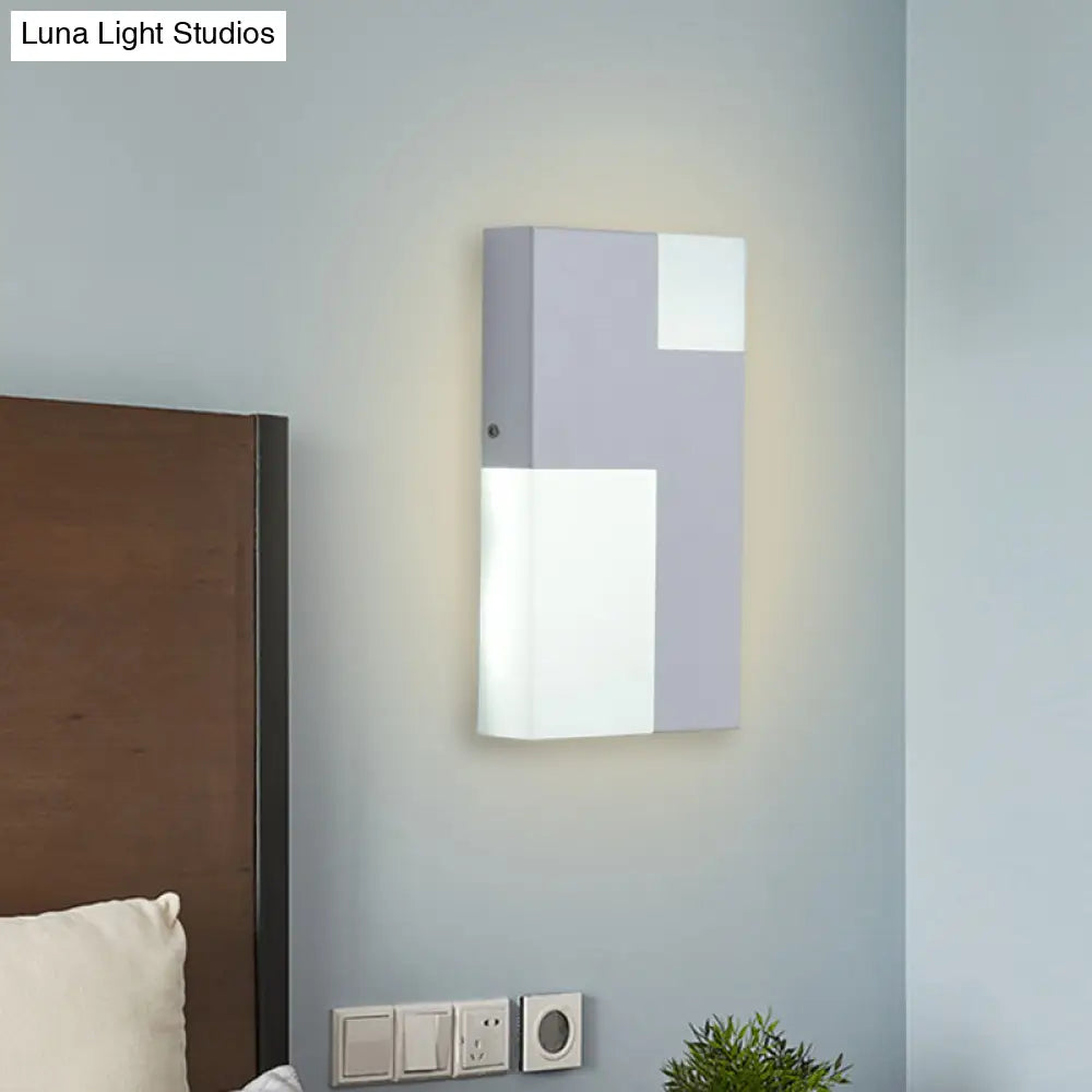 DecorBites™ DecorBites™ Modern LED Acrylic Wall Sconce Light - White/Black Rectangular Minimalist Lamp for Bedside
