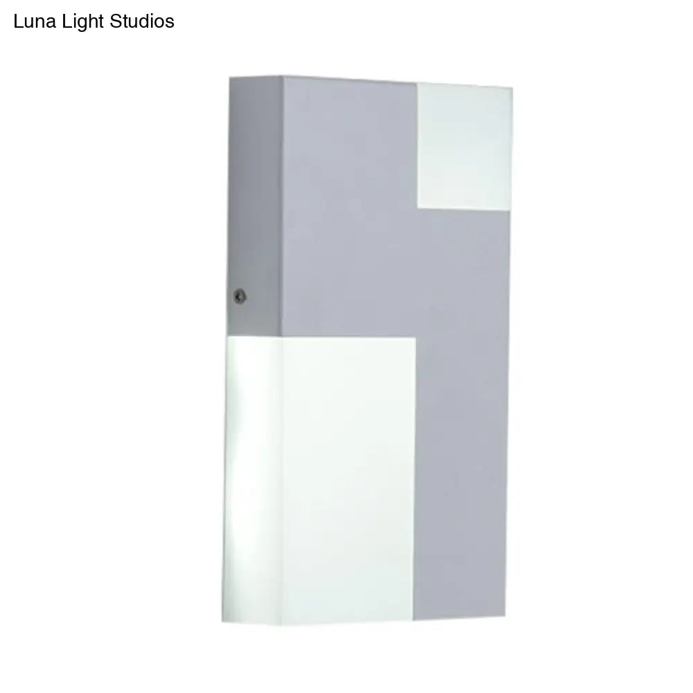 DecorBites™ DecorBites™ Modern LED Acrylic Wall Sconce Light - White/Black Rectangular Minimalist Lamp for Bedside