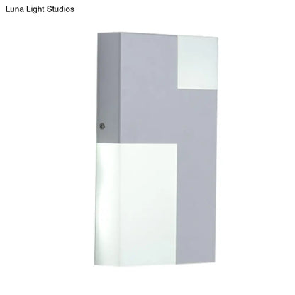 DecorBites™ DecorBites™ Modern LED Acrylic Wall Sconce Light - White/Black Rectangular Minimalist Lamp for Bedside