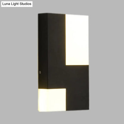 DecorBites™ DecorBites™ Modern LED Acrylic Wall Sconce Light - White/Black Rectangular Minimalist Lamp for Bedside