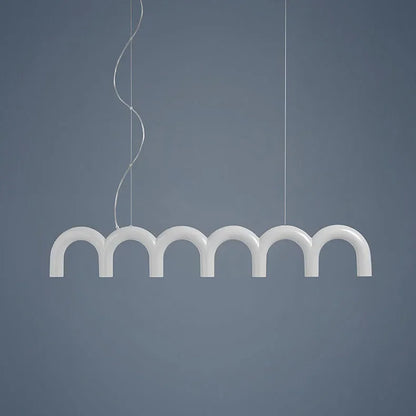 Modern LED Arch Chandelier in Black/White/Orange/Blue - Chandelier