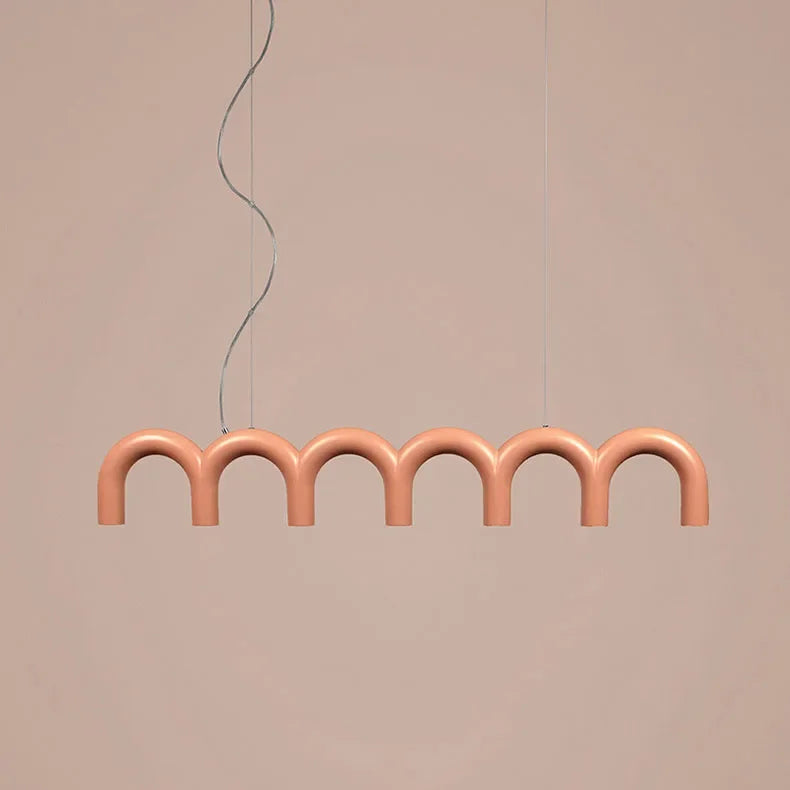 Modern LED Arch Chandelier in Black/White/Orange/Blue - Chandelier