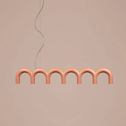 Modern LED Arch Chandelier in Black/White/Orange/Blue - Chandelier