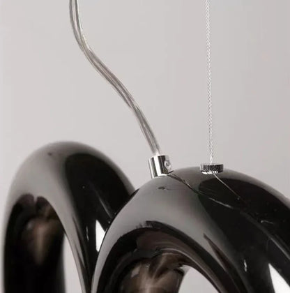 Modern LED Arch Chandelier in Black/White/Orange/Blue - Chandelier