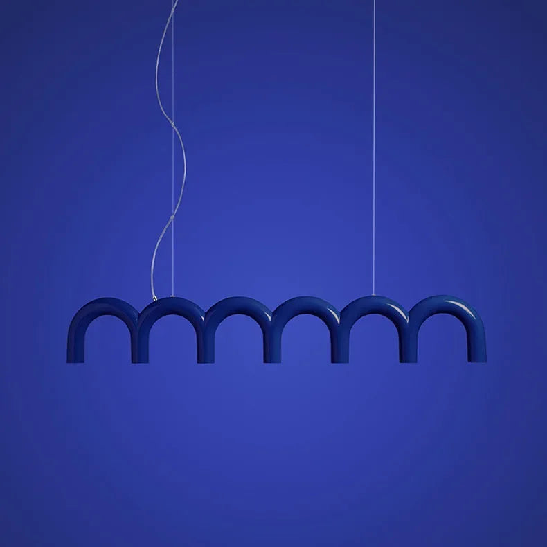 Modern LED Arch Chandelier in Black/White/Orange/Blue - Chandelier