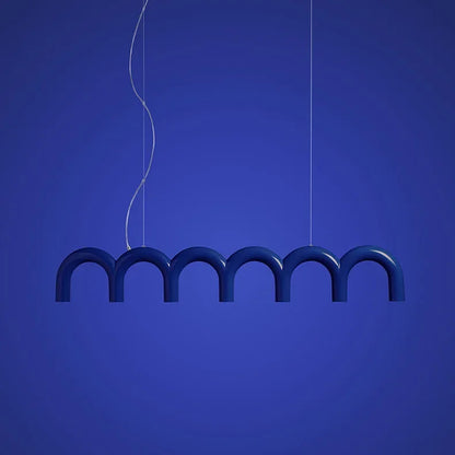 Modern LED Arch Chandelier in Black/White/Orange/Blue - Chandelier