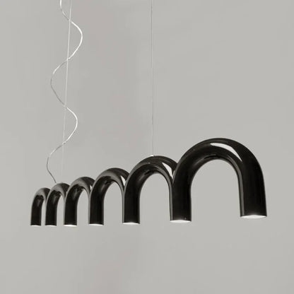 Modern LED Arch Chandelier in Black/White/Orange/Blue - Chandelier