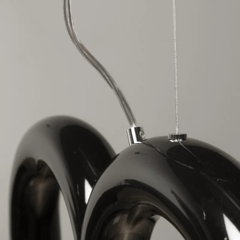 Modern LED Arch Chandelier in Black/White/Orange/Blue - Chandelier