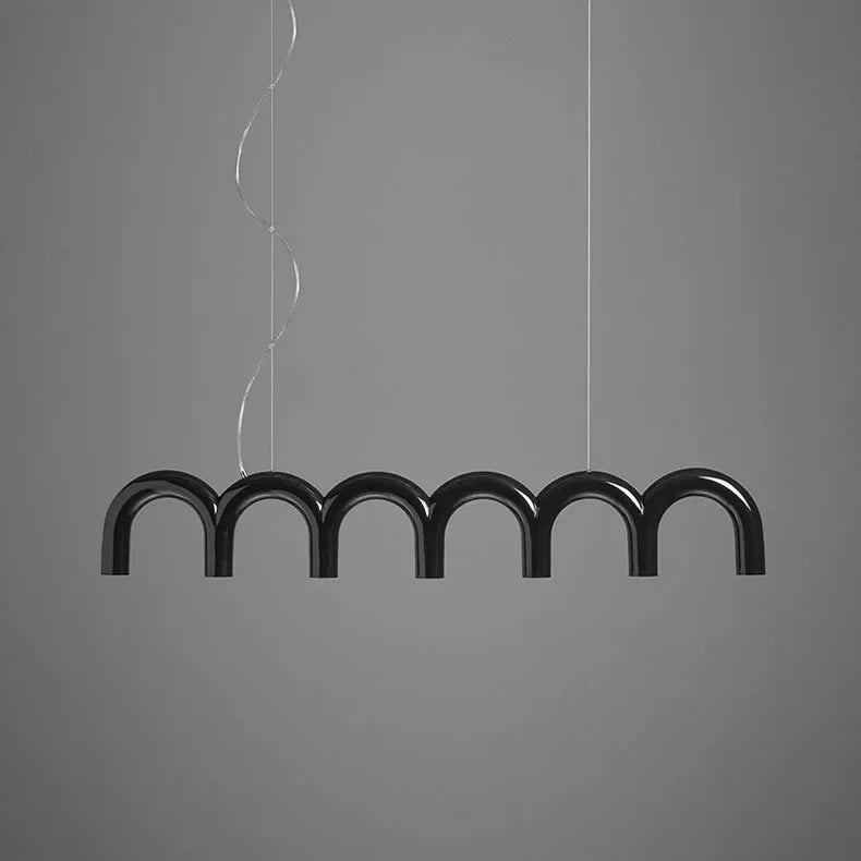 Modern LED Arch Chandelier in Black/White/Orange/Blue - Chandelier