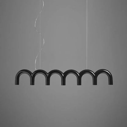 Modern LED Arch Chandelier in Black/White/Orange/Blue - Chandelier